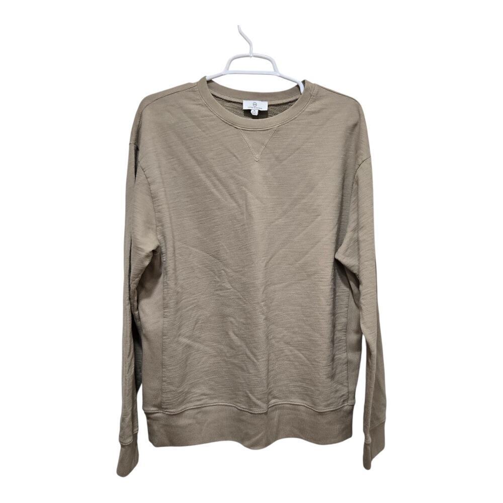 AG Adriano Goldschmied Sweatshirt Medium Taupe Crewneck Cotton